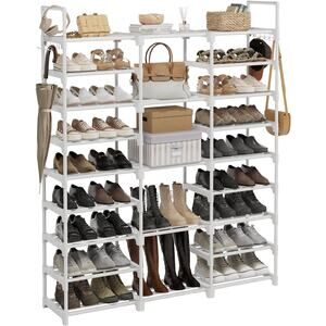 9 Tiers Large Shoe Rack White